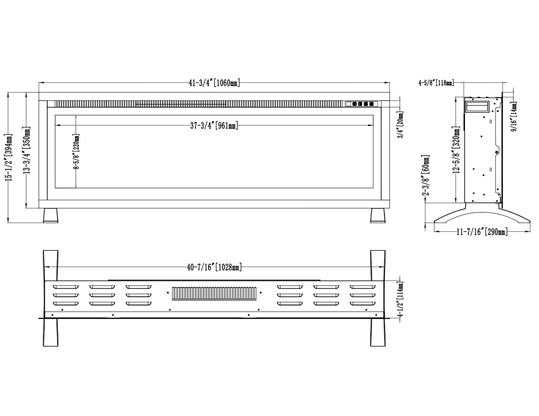 Ηλεκτρικό Τζάκι Smart Επιτοίχιο και Ένθετο Notting Hill-42 L.E.D 1800W etzaki.gr 02