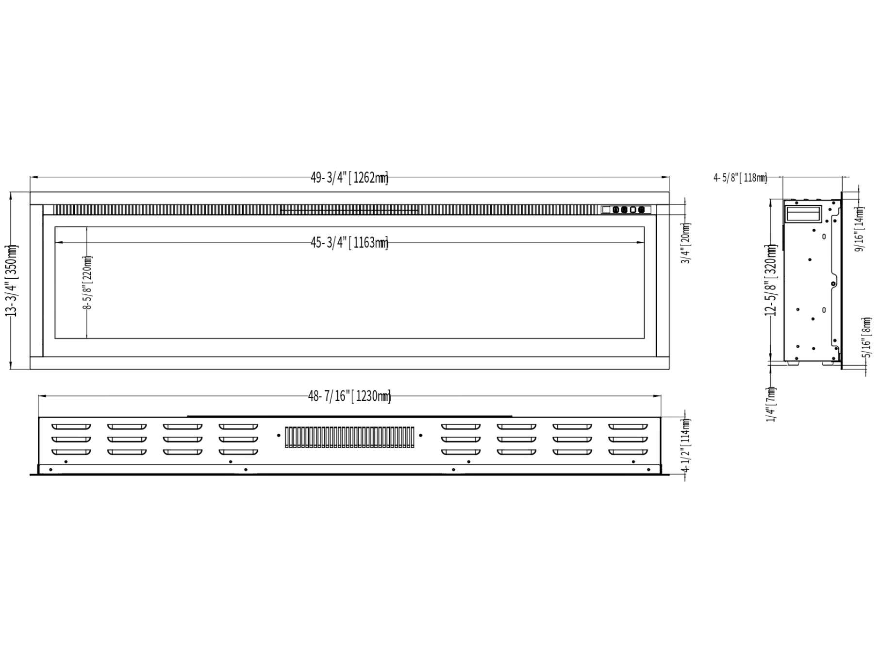 Ηλεκτρικό Τζάκι Smart Επιτοίχιο και Ένθετο Notting Hill 50 L.E.D 1800W etzaki.gr 02