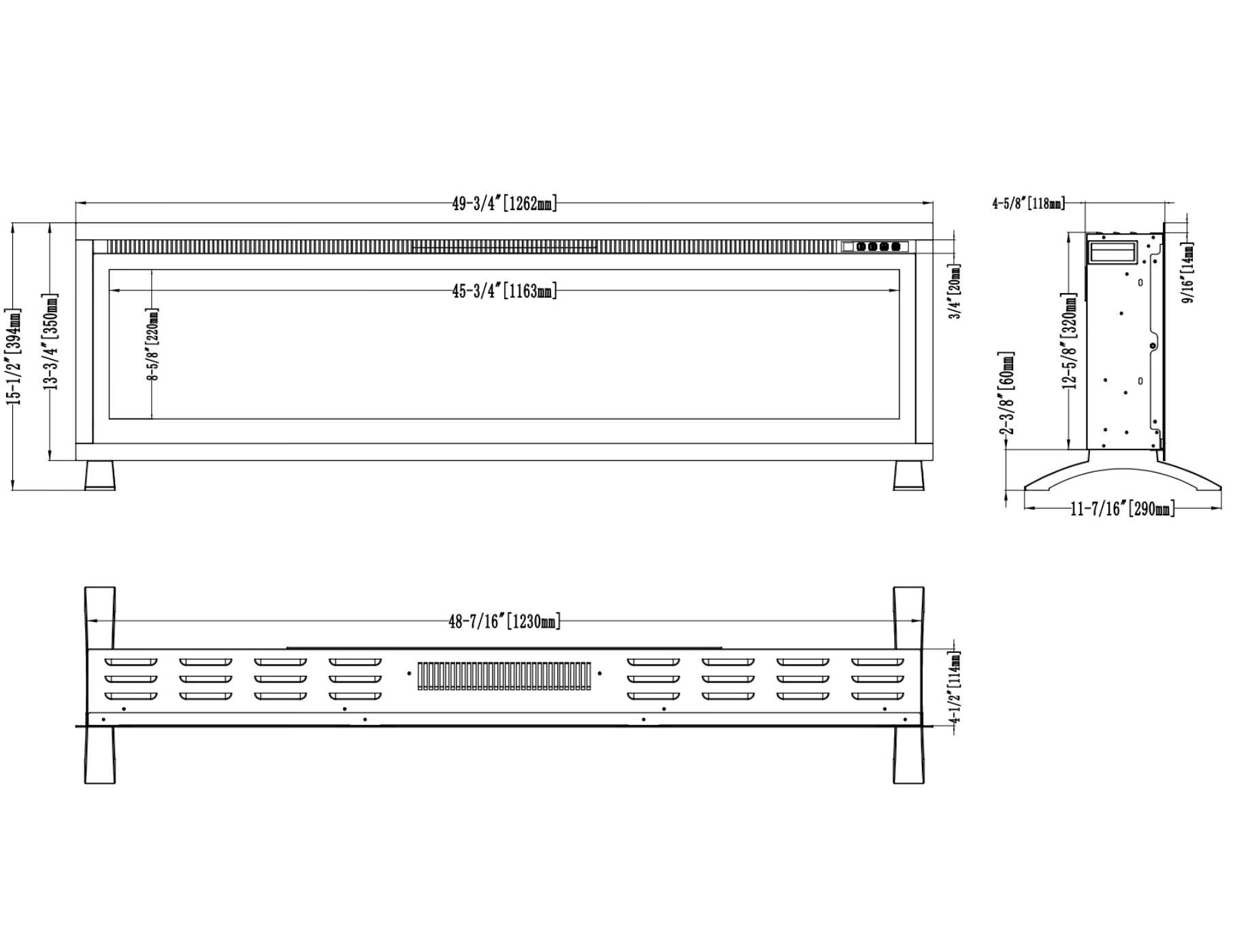 Ηλεκτρικό Τζάκι Smart Επιτοίχιο και Ένθετο Notting Hill 50 L.E.D 1800W etzaki.gr 15