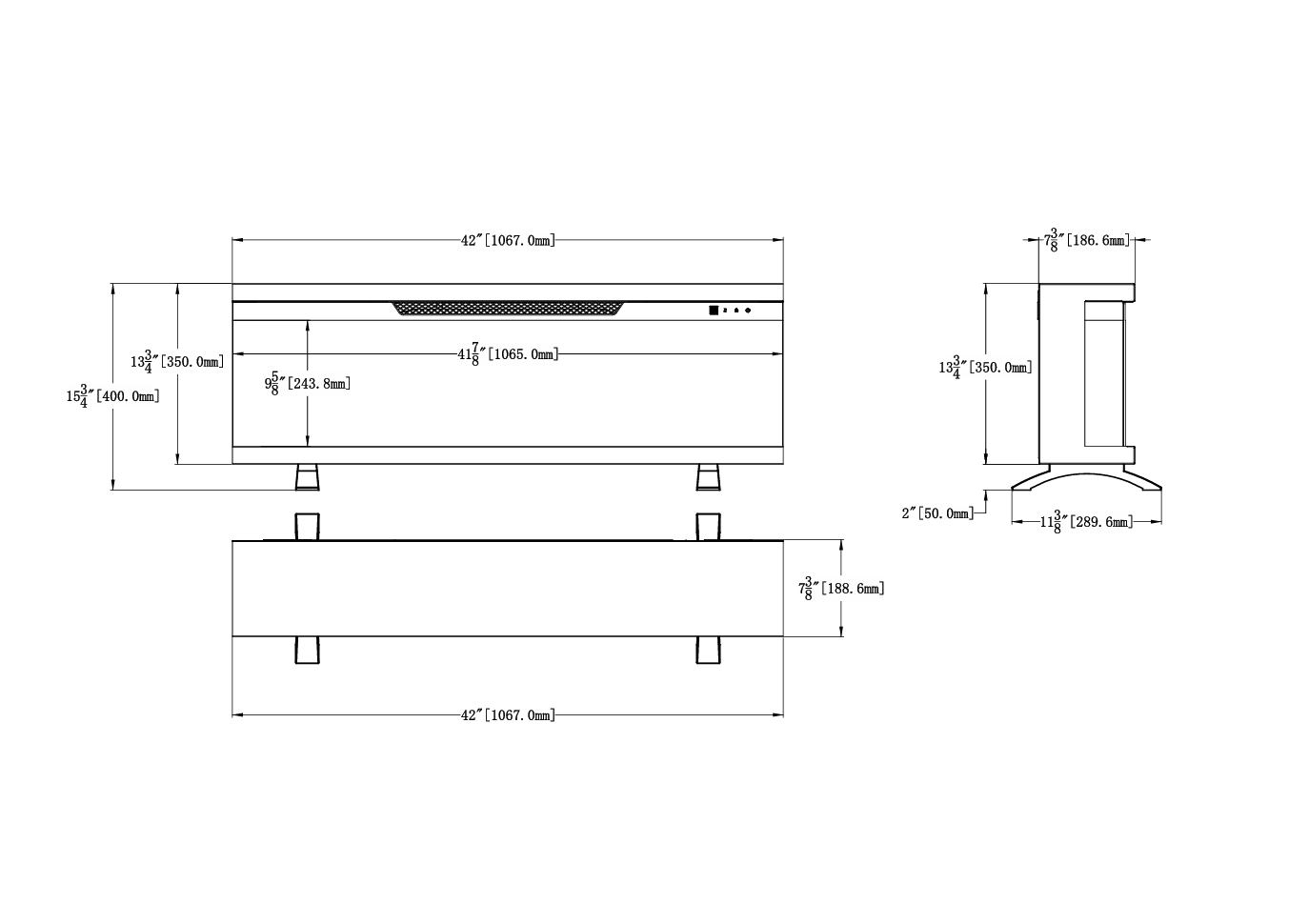 Ηλεκτρικό Τζάκι Smart Επιτοίχιο και Ένθετο Τριών Όψεων Berlin-42 L.E.D 1800W 12 e-tzaki.gr